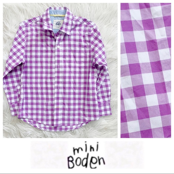 Mini Boden Gingham Button Down - Picture 1 of 6